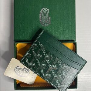 Goyard Green Patterned Card Holder